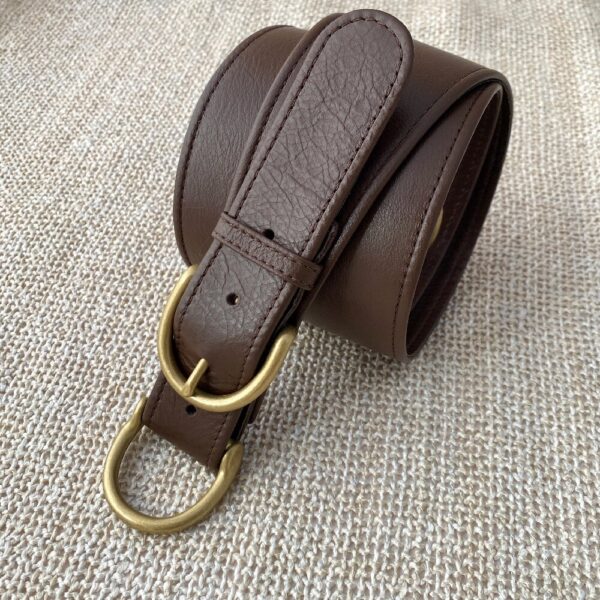 Leather Buckle Tieback - Chocolate (Left)