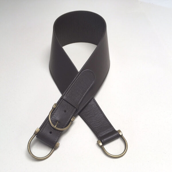 Leather Buckle Tieback - Earth (Left)