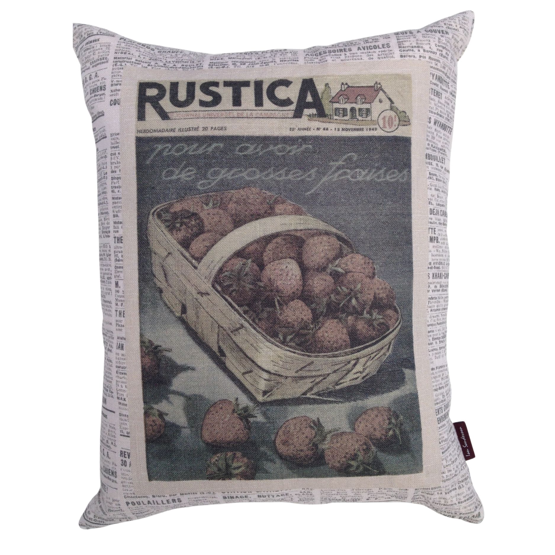 Cushion Cover in Rustica Nuage - Strawberries