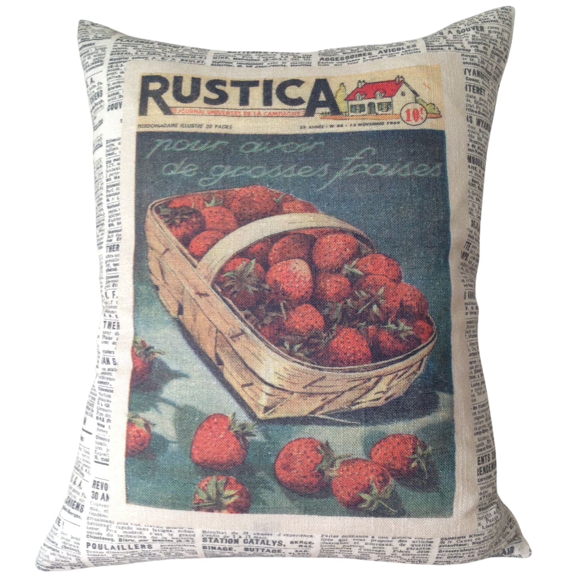 Cushion Cover in Rustica Vintage - Strawberries