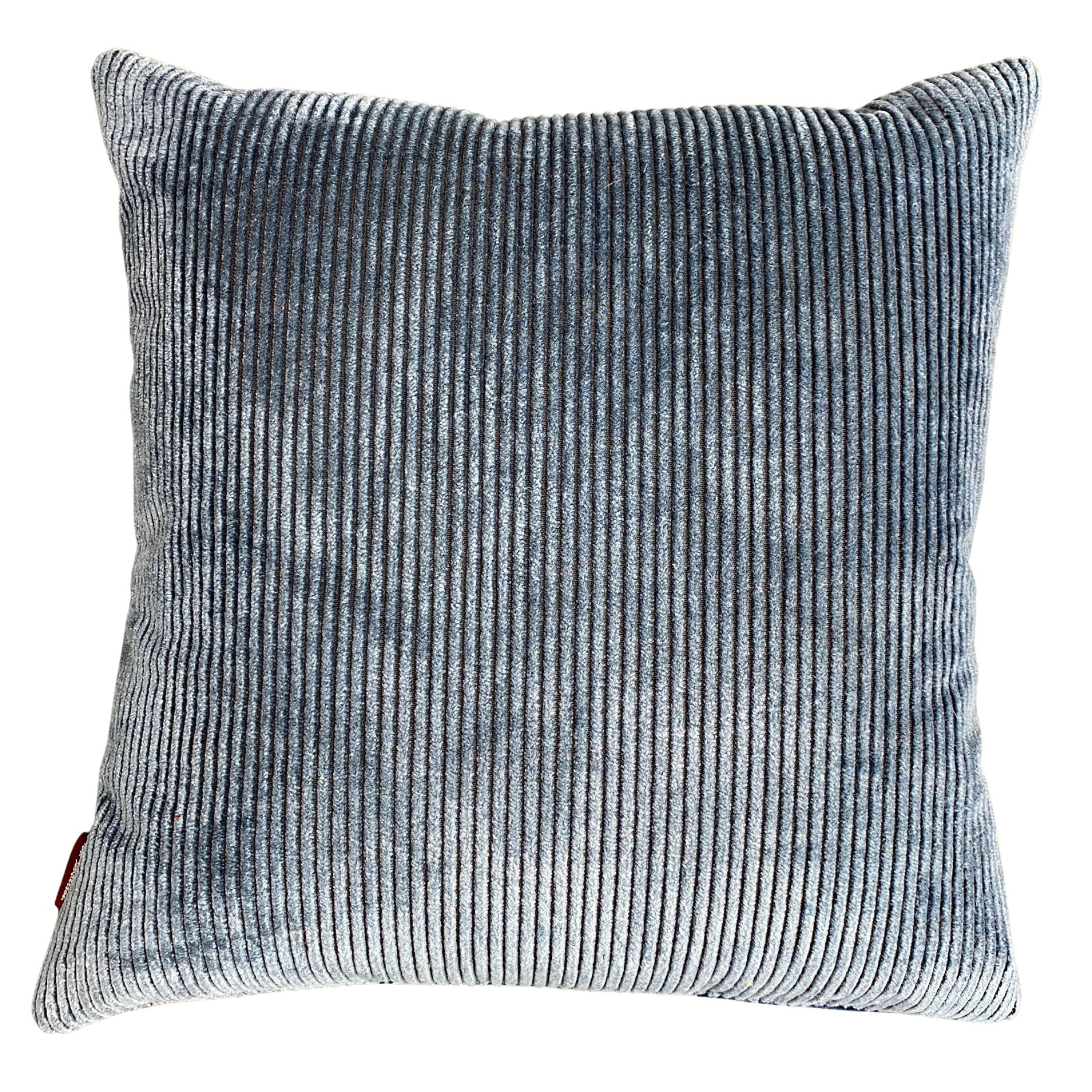 Cushion, front in Sulla - Ink Blue, back in velvet fabric_ Valenki – Slate Blue (2)
