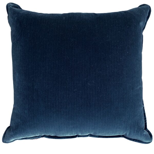 Cushion in Pasha Embroidery – Royal Blue, back in Riffle Vintage Velvet – Ink Blue (3)