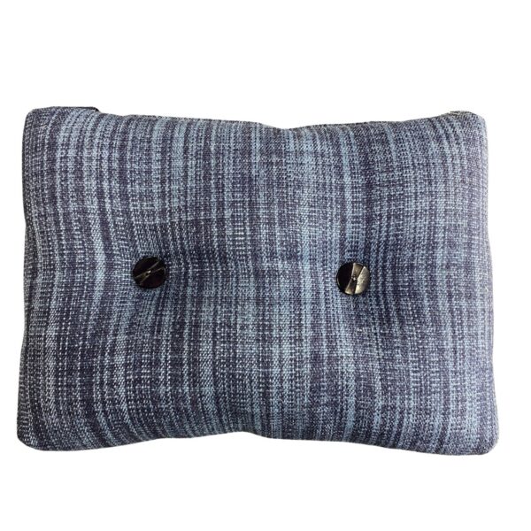 Double sided Rectangle Seat Cushion Ikat fabric and Textured fabric with button detail (2)