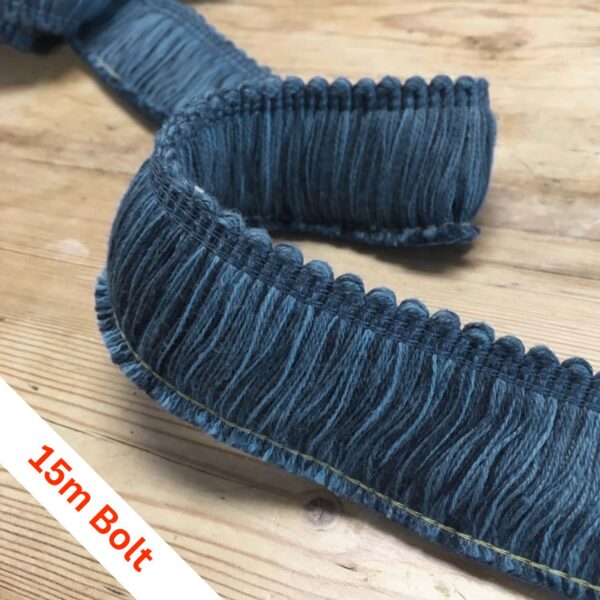 Etosha Cut Ruche Copen Blue, bolt of 15m
