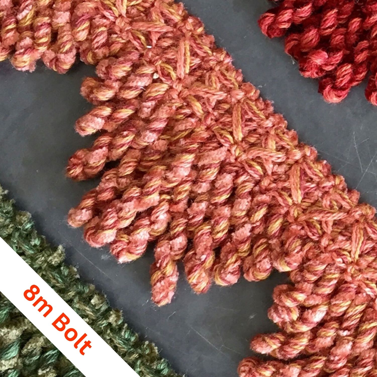 Etosha Fan Edge Persimmon, bolt of 8m