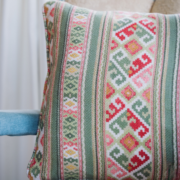 Juni Stripe Rosa Mundi Cushion
