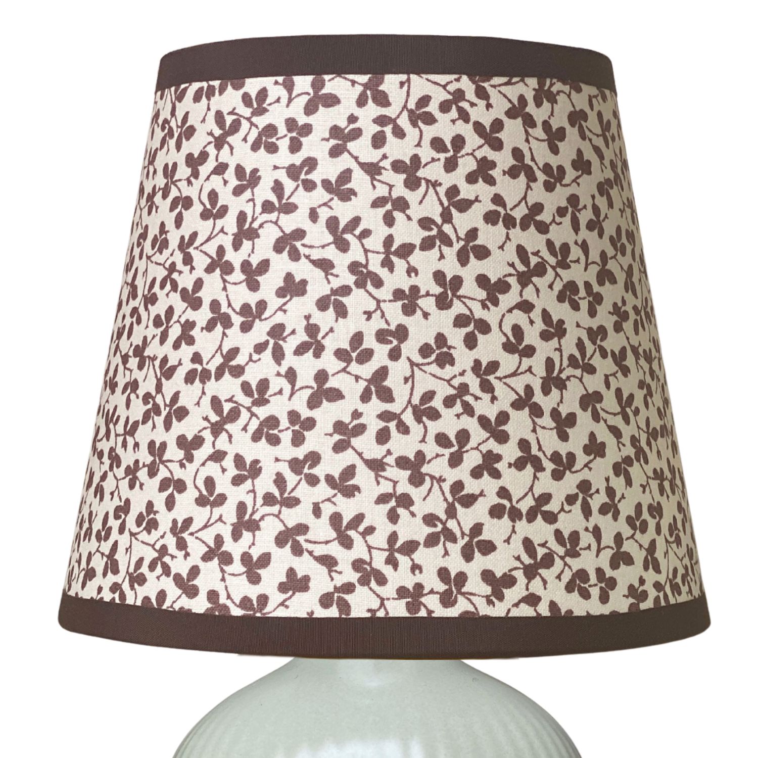 Lampshade in Miss Polly - Cocoa - 6" / 15cm, Candle Clip