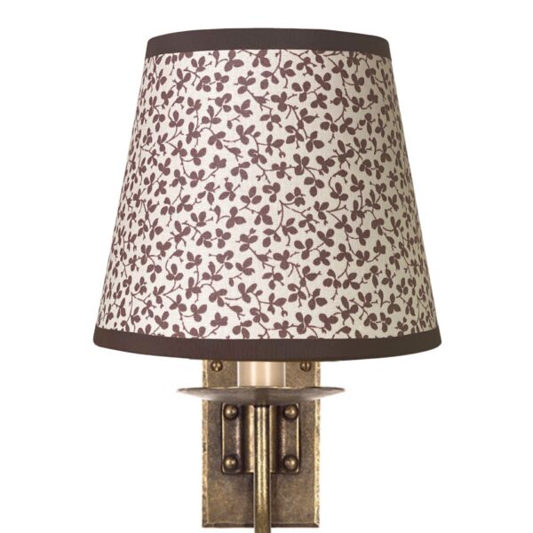 Lampshade in Miss Polly - Cocoa - 5" / 12.7cm, Candle Clip