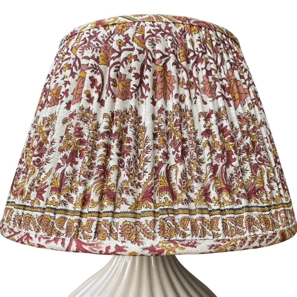 Lampshade in Mallow Border - Cayenne - 4.5" / 12cm, UK/EU