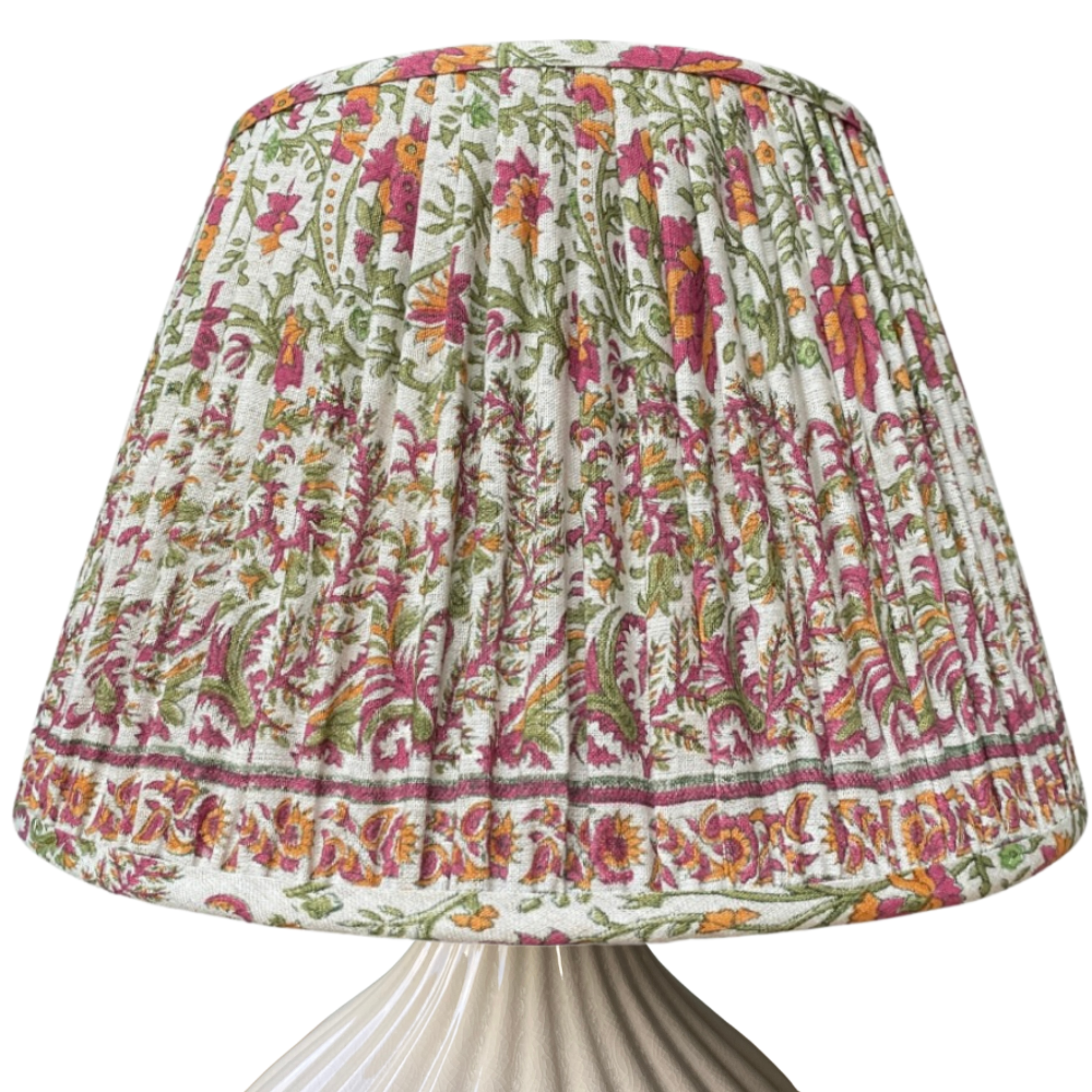 Lampshade in Mallow Border - Chilli - 4.5" / 12cm, UK/EU