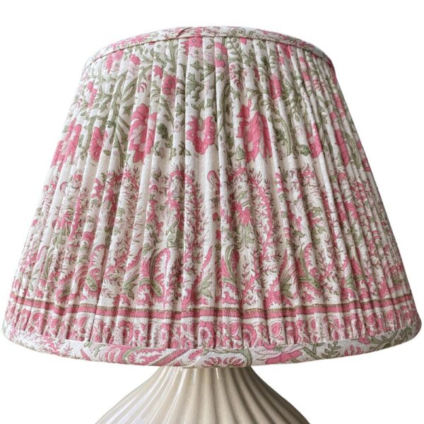 Lampshade in Mallow Border - Thrift Pink - 4.5" / 12cm, UK/EU