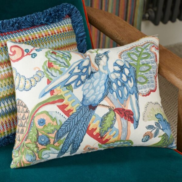 Poppinjay Linen Bluebird Cushion