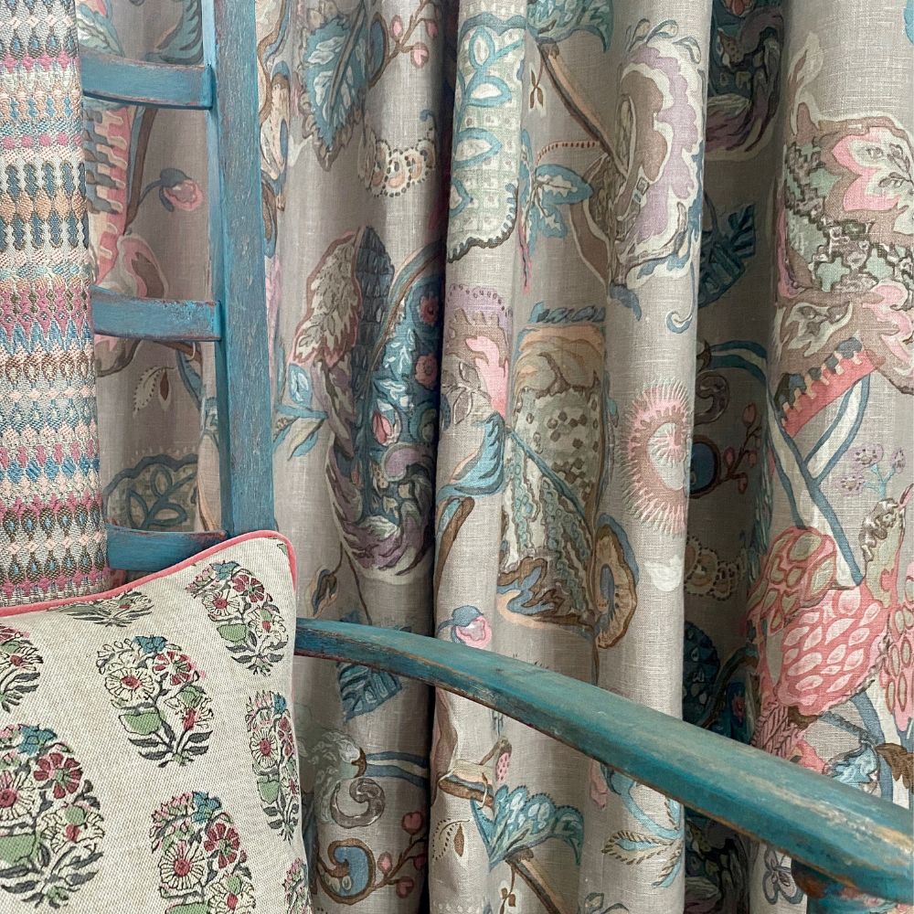 Poppinjay linen - cooper grey curtain