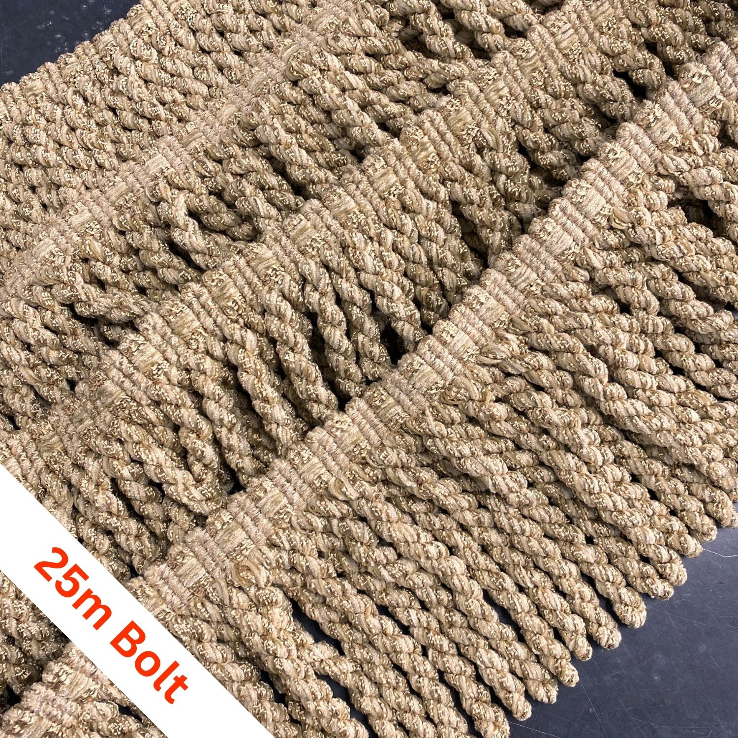 Zanzibar Bullion Fringe Stone, bolt of 25m