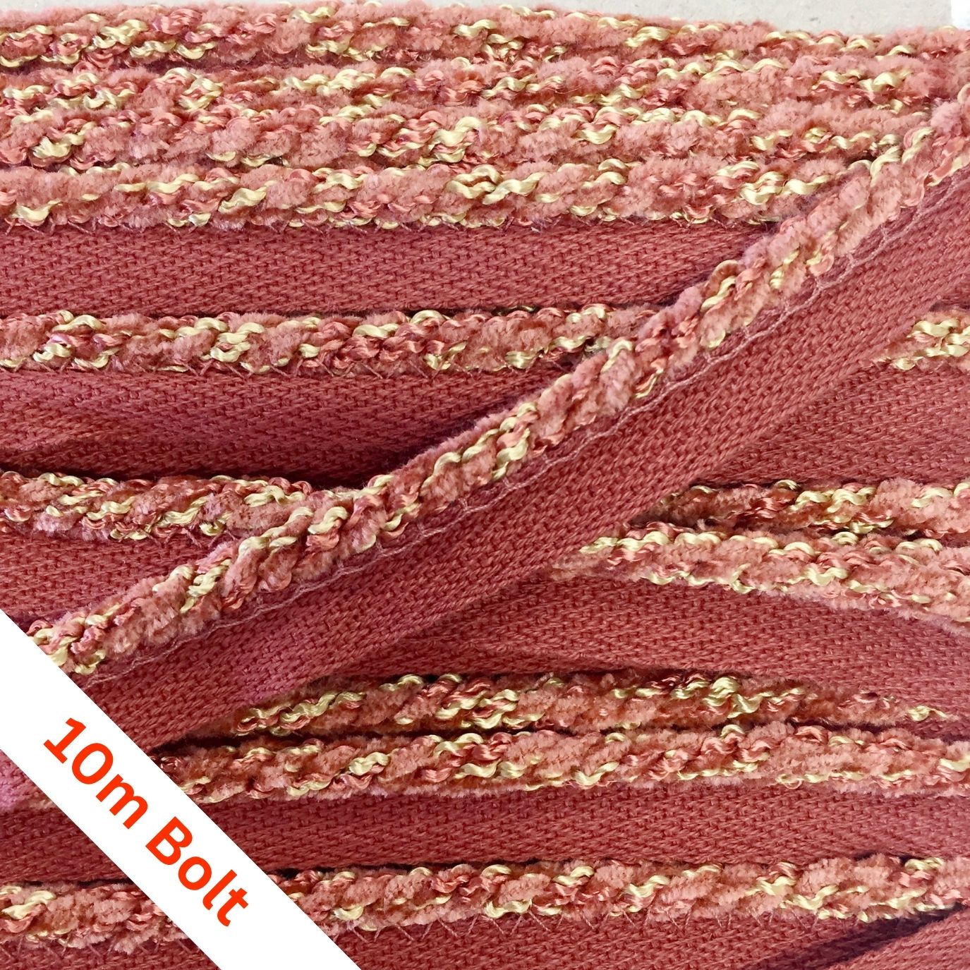 Zanzibar Flanged Cord Coral, bolt of 10m